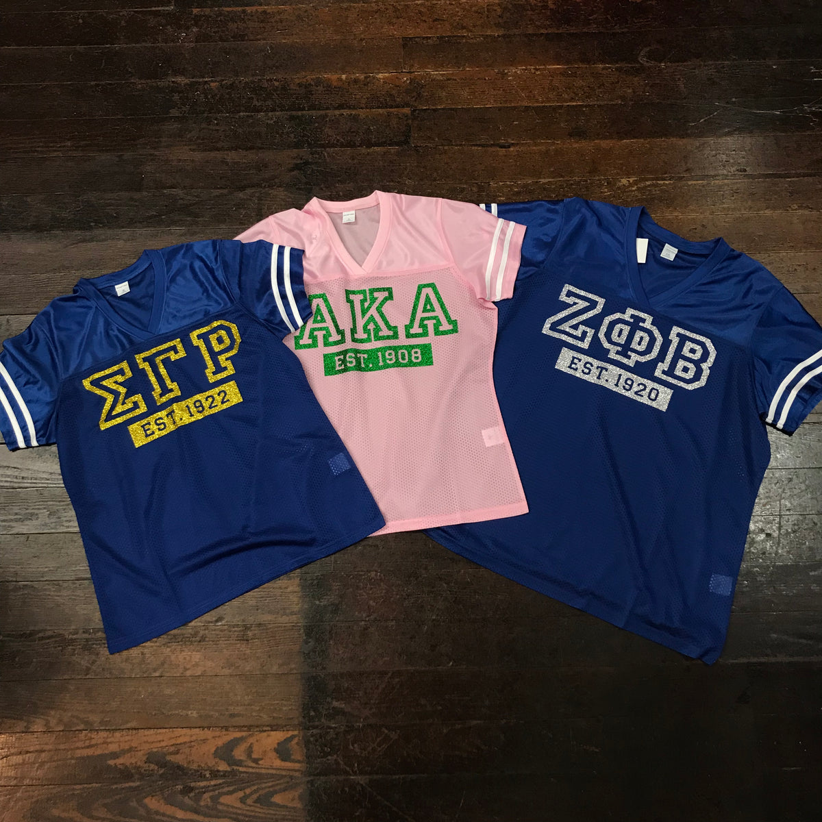 Divine 9 Sorority Glitter Touchdown Football Jersey