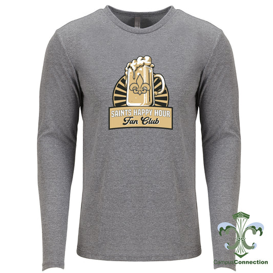 Saints Happy Hour Triblend Long Sleeve - Gray