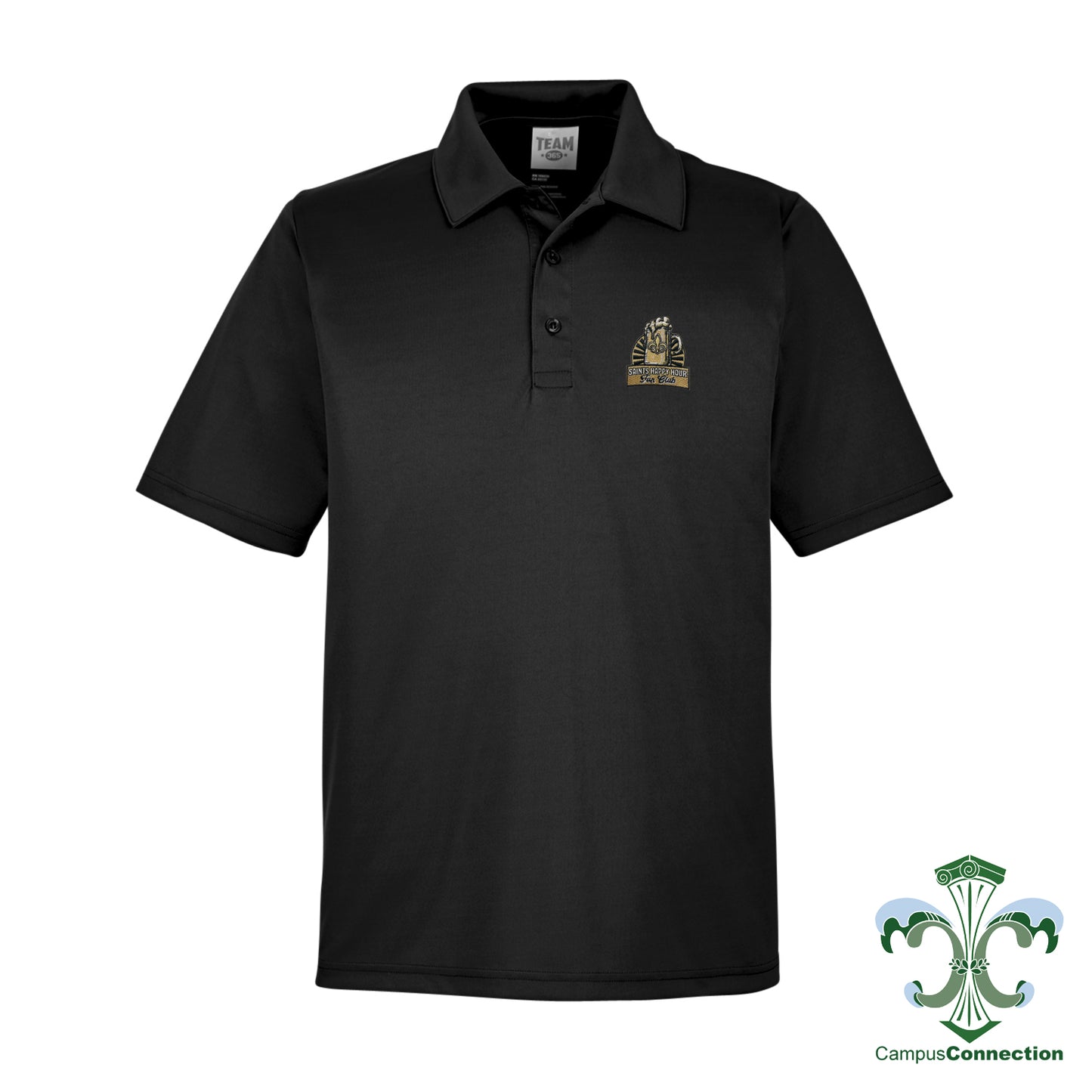 Saints Happy Hour Cotton Pique Polo - Black
