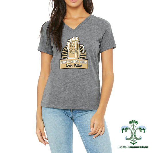 Saints Happy Hour V-Neck - Gray