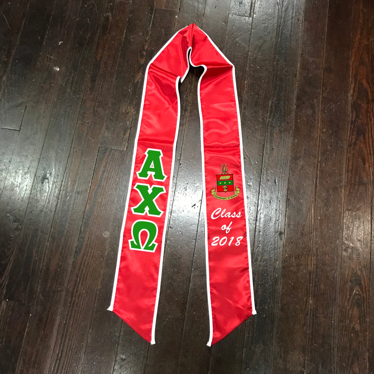 Sorority or Fraternity Class of 2025 Satin Graduation Stole with Border Trim