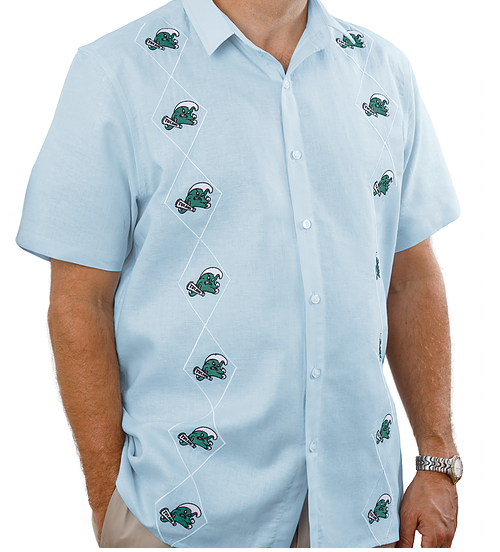 Tulane Angry Wave Guayabera Mambo Shirt