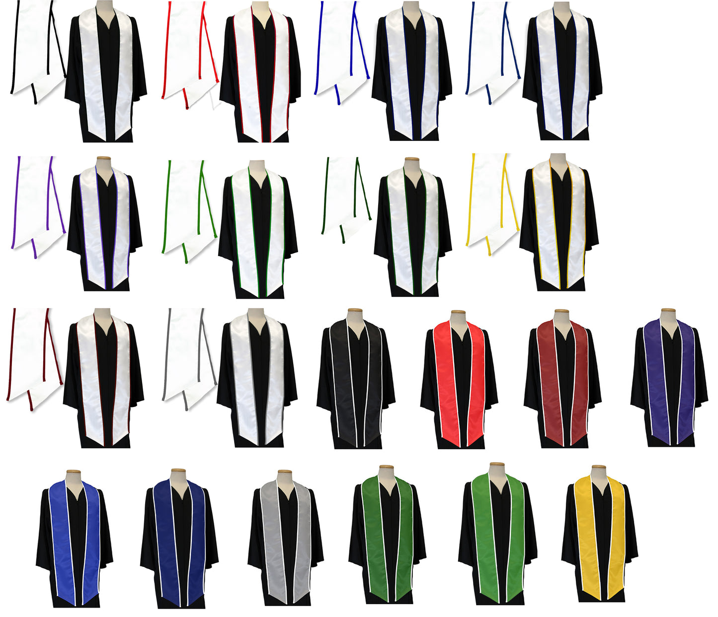 Sorority or Fraternity Class of 2025 Satin Graduation Stole with Border Trim