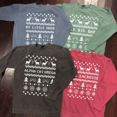 Tacky Ugly Christmas Sweater on Comfort Colors Crewneck Sweatshirt