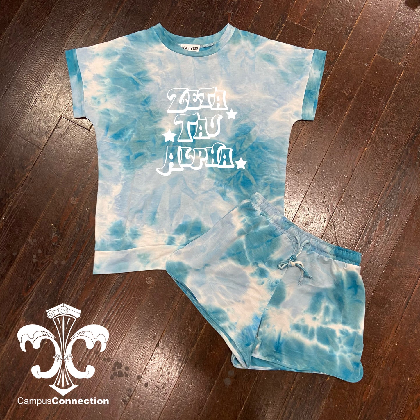 Sorority Tie Dye Loungewear Shirt and Shorts Set - Groovadelic