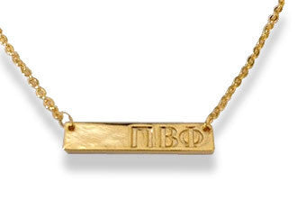 Sorority Bar Necklace Gold Campus Connection