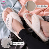 Alpha Xi Delta - Furry Slippers Women - With AXD Embroidery Logo