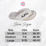 Zeta Tau Alpha - Furry Slippers Women - With ZTA Embroidery Logo