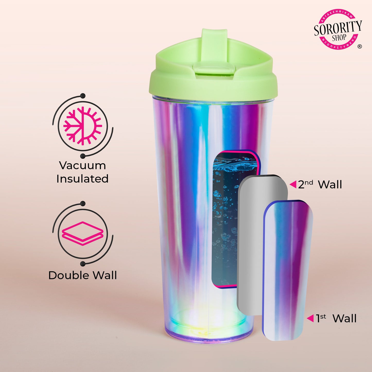 Alpha Chi Omega Retro Style Sorority Tumbler