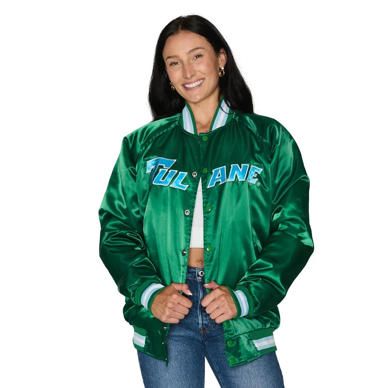 Tulane Satin Bomber Jacket