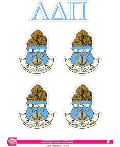 Alpha Delta Pi Crest Sticker Sheet