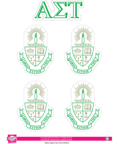 Alpha Sigma Tau Crest Sticker Sheet