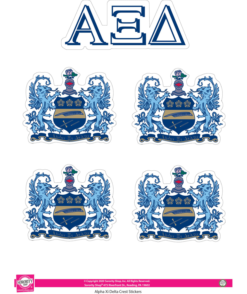Alpha Xi Delta Crest Sticker Sheet – Campus Connection