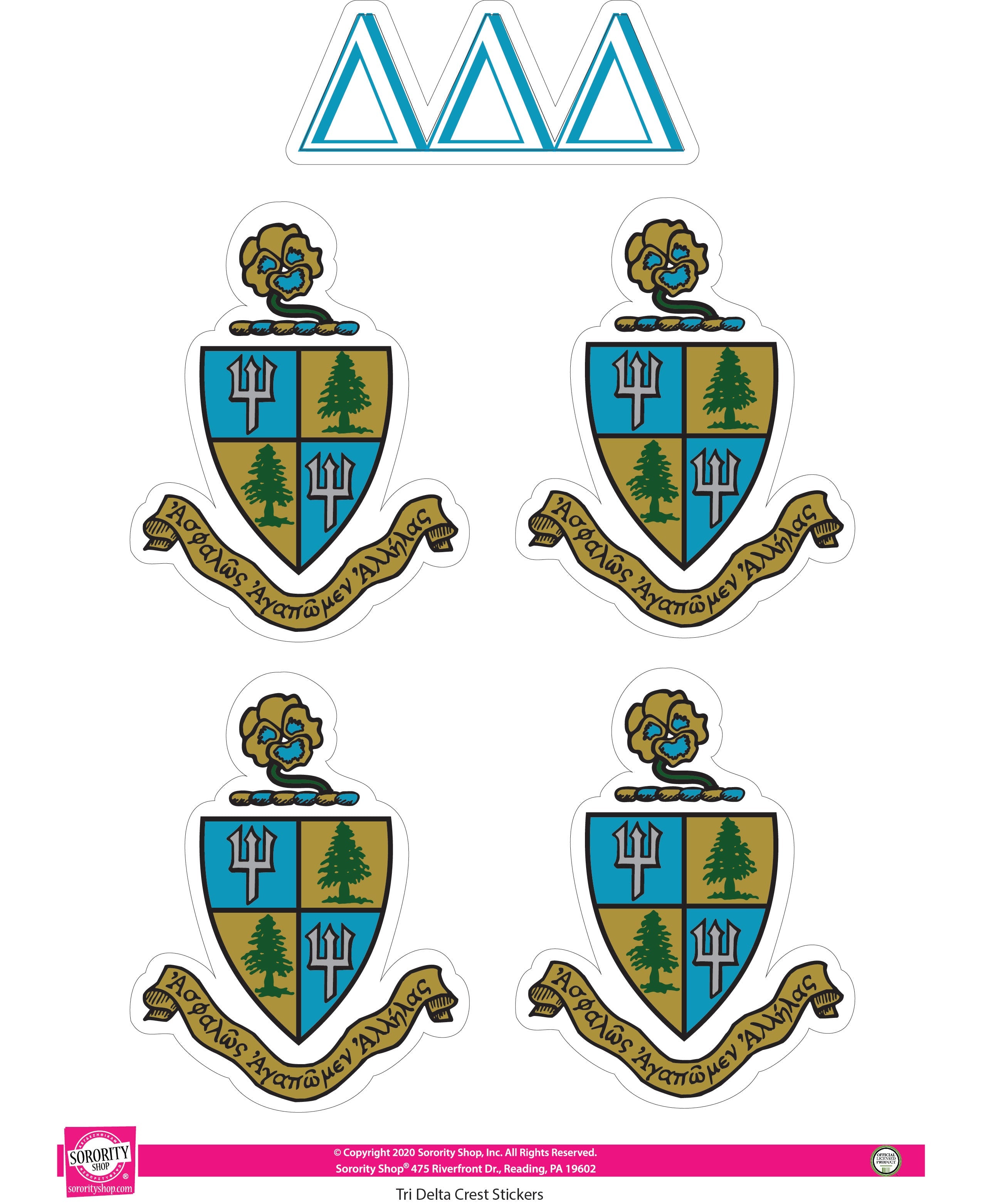 Delta Delta Delta Crest Sticker Sheet – Campus Connection