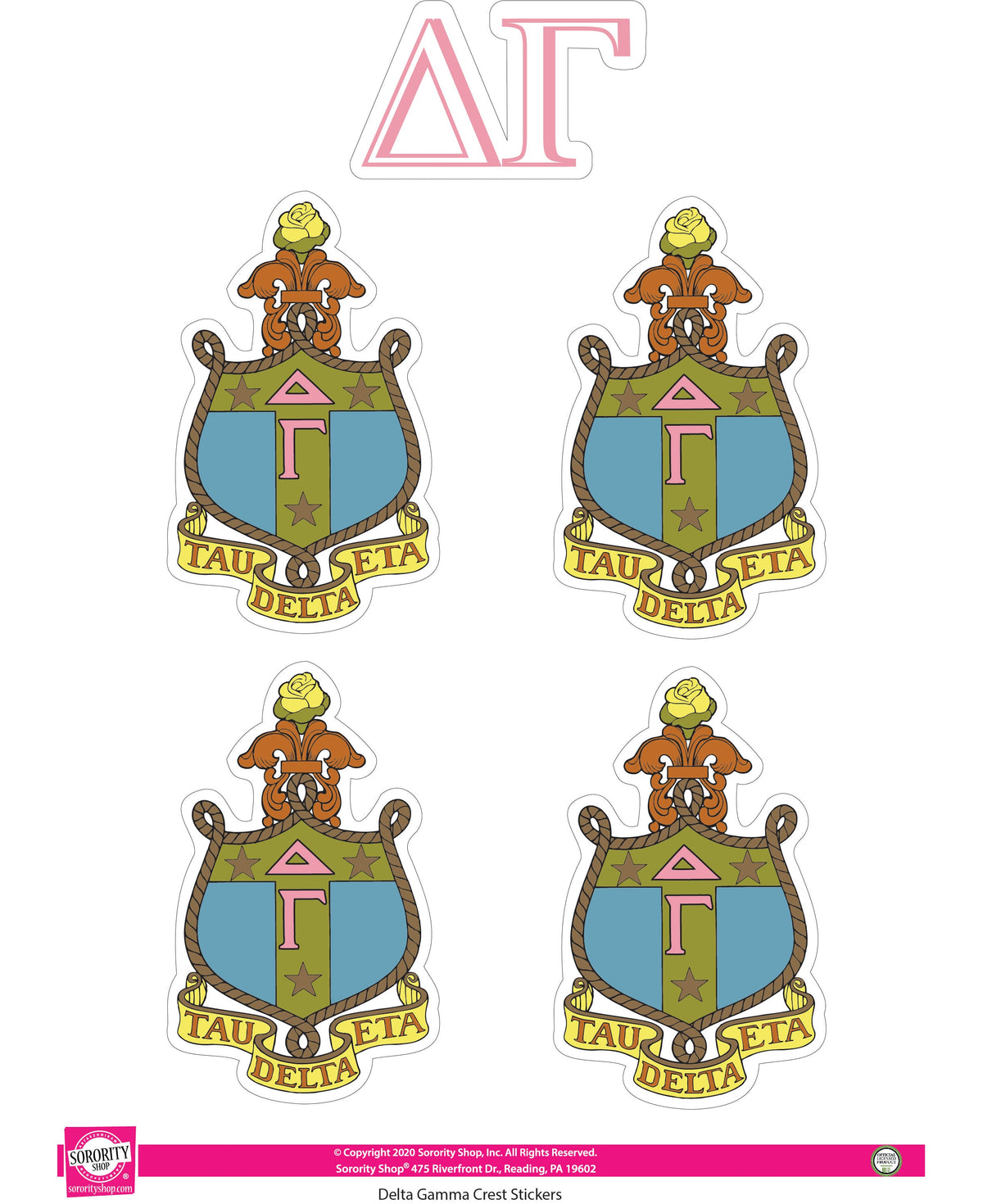 Delta Gamma Crest Sticker Sheet – Campus Connection