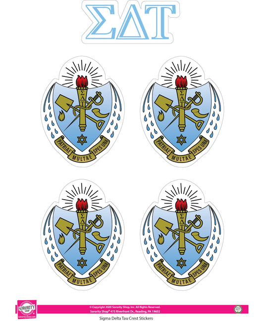 Sigma Delta Tau Crest Sticker Sheet