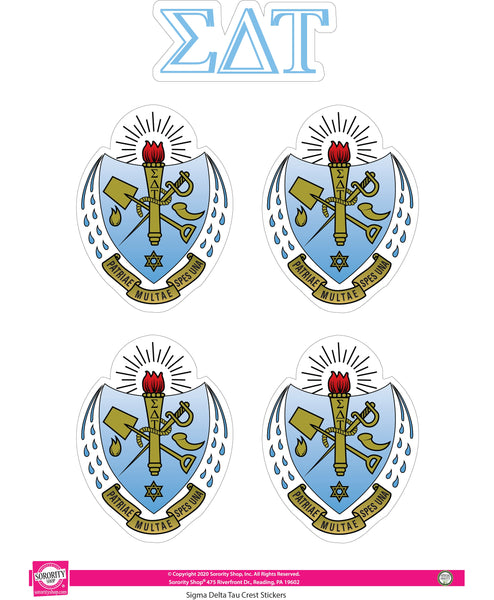 Sigma Delta Tau Crest Sticker Sheet – Campus Connection
