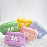 Sigma Delta Tau Makeup Bag - Puffer Style with Sorority Letters