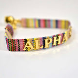 Pi Beta Phi Woven Bracelet, Multi-Color Design