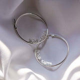 Alpha Phi Silver Hoop Earrings- Name Design