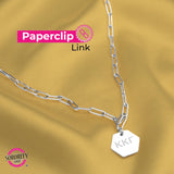 Pi Beta Phi Necklace- Silver Paperclip Style with PBP Pendant