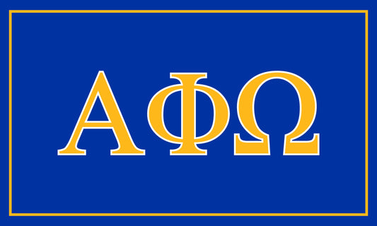 Alpha Phi Omega Fraternity Greek Letters Flag, Two-Color Design