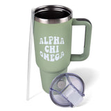 Alpha Chi Omega Tumbler - 40oz Stainless Steel with Handle