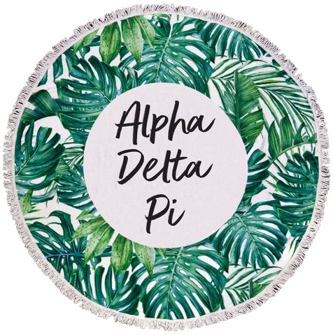 Alpha Delta Pi Palm Leaf Fringe Towel Blanket