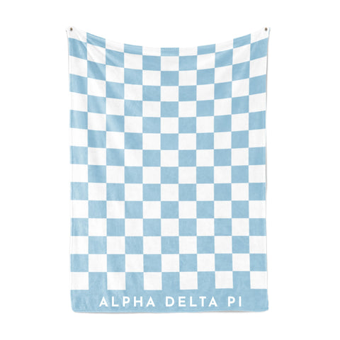 Alpha Delta Pi Blanket - Thick Checkered Sherpa Blanket