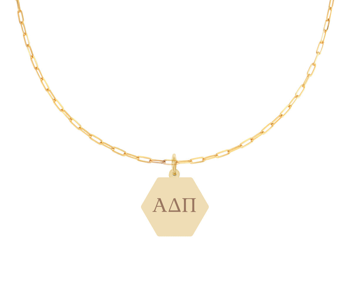 Alpha Delta Pi Paperclip Necklace with ADP Sorority Pendant
