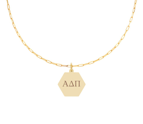 Alpha Delta Pi Paperclip Necklace with ADP Sorority Pendant