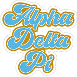 Alpha Delta Pi Retro Sorority Car Magnet Set of 2