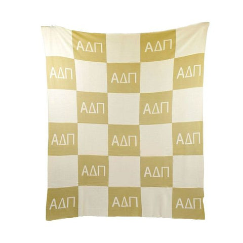 Alpha Delta Pi Blanket - Acrylic Knit Checkered Blanket