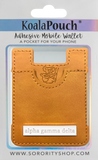 Alpha Gamma Delta Leather Style Koala Pouch (Saddle)