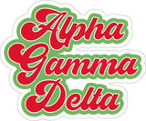 Alpha Gamma Delta Retro Sorority Car Magnet Set of 2