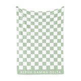 Alpha Gamma Delta Blanket - Thick Checkered Sherpa Blanket