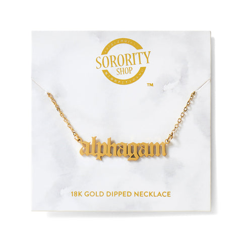 Alpha Gamma Delta Old English Style Sorority Necklace