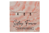 Alpha Omicron Pi Silver Greek Letters Necklace