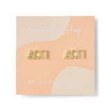 Alpha Omicron Pi 18k Gold Plated Stud Earrings