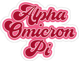 Alpha Omicron Pi Retro Sorority Car Magnet Set of 2