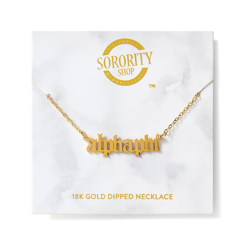 Alpha Phi Old English Style Sorority Necklace