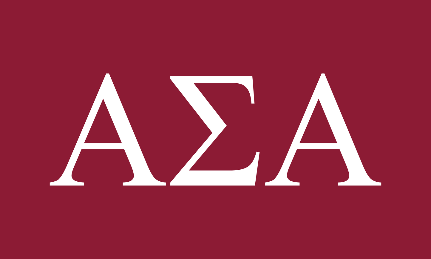 Alpha Sigma Alpha Sorority Greek Letters Flag, Two-Color Design