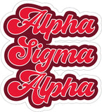 Alpha Sigma Alpha Retro Sorority Car Magnet Set of 2