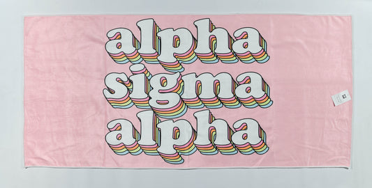 Alpha Sigma Alpha Plush Retro Beach Towel