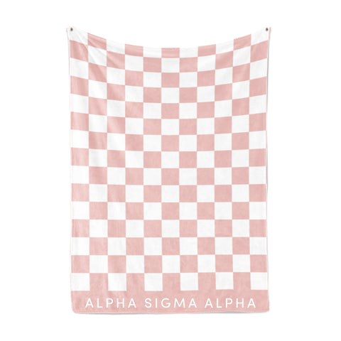 Alpha Sigma Alpha Blanket - Thick Checkered Sherpa Blanket