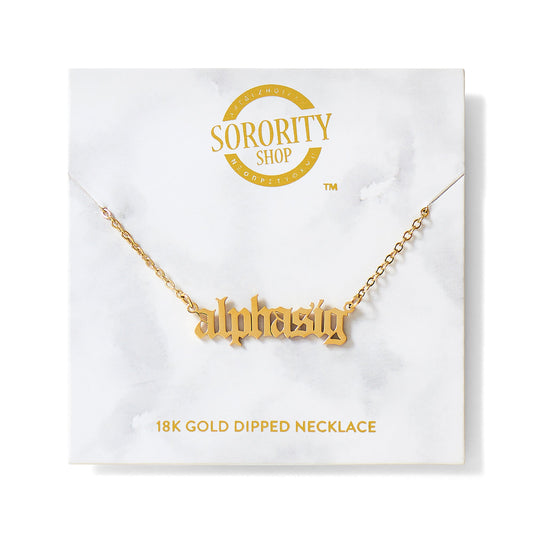 Alpha Sigma Alpha Old English Style Sorority Necklace