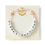 Alpha Sigma Alpha Bracelet With Glass Beads and 18K Gold Accent Beads