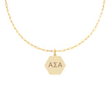 Alpha Sigma Alpha Paperclip Necklace with ASA Sorority Pendant