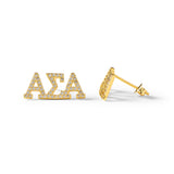 Alpha Sigma Alpha 18k Gold Plated Stud Earrings