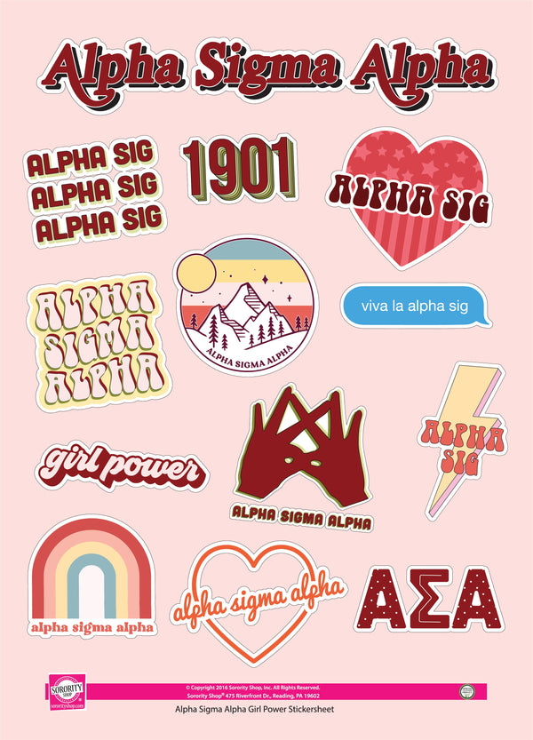 Alpha Sigma Alpha Girl Power Sticker Sheet – Campus Connection
